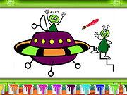Coloring Book: Alien Family