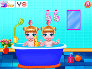 Twins Lovely Bathing Time
