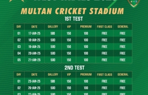  Tickets for Pakistan vs West Indies Test series to go on sale from Friday 